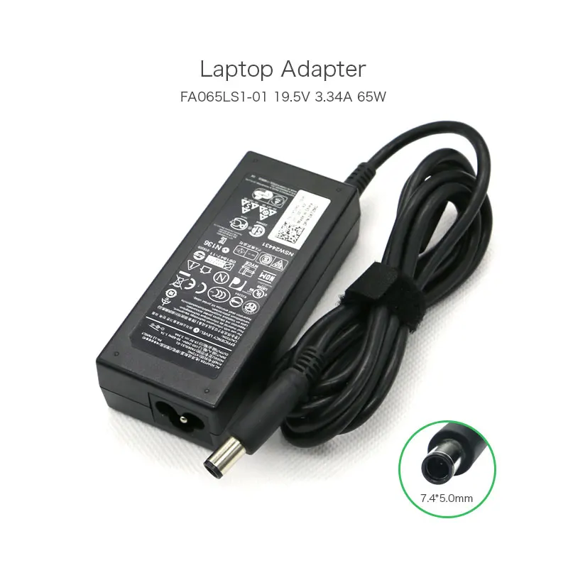 19.5V 3.34A 65W 7.4*5.0mm FA065LS1 01 HA65NS2 00 AC Adapter for Dell