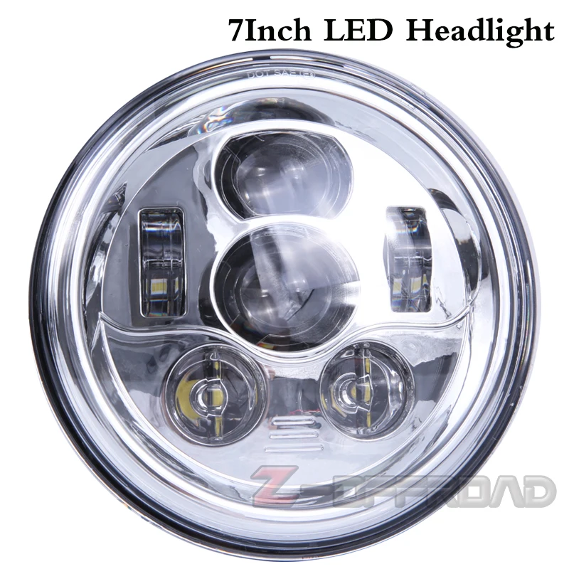 

7" LED H4 light Headlight 7Inch Projector Headlamp with H4 to H13 Adapter for Motorcycle Street Glide Road King