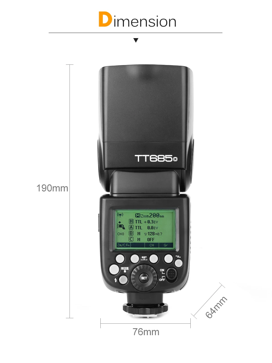 100% Original Godox TT685O 2.4G HSS 18000s i-TTL GN60 Wireless flash Speedlite Flash for OlympusPanasonic (13)