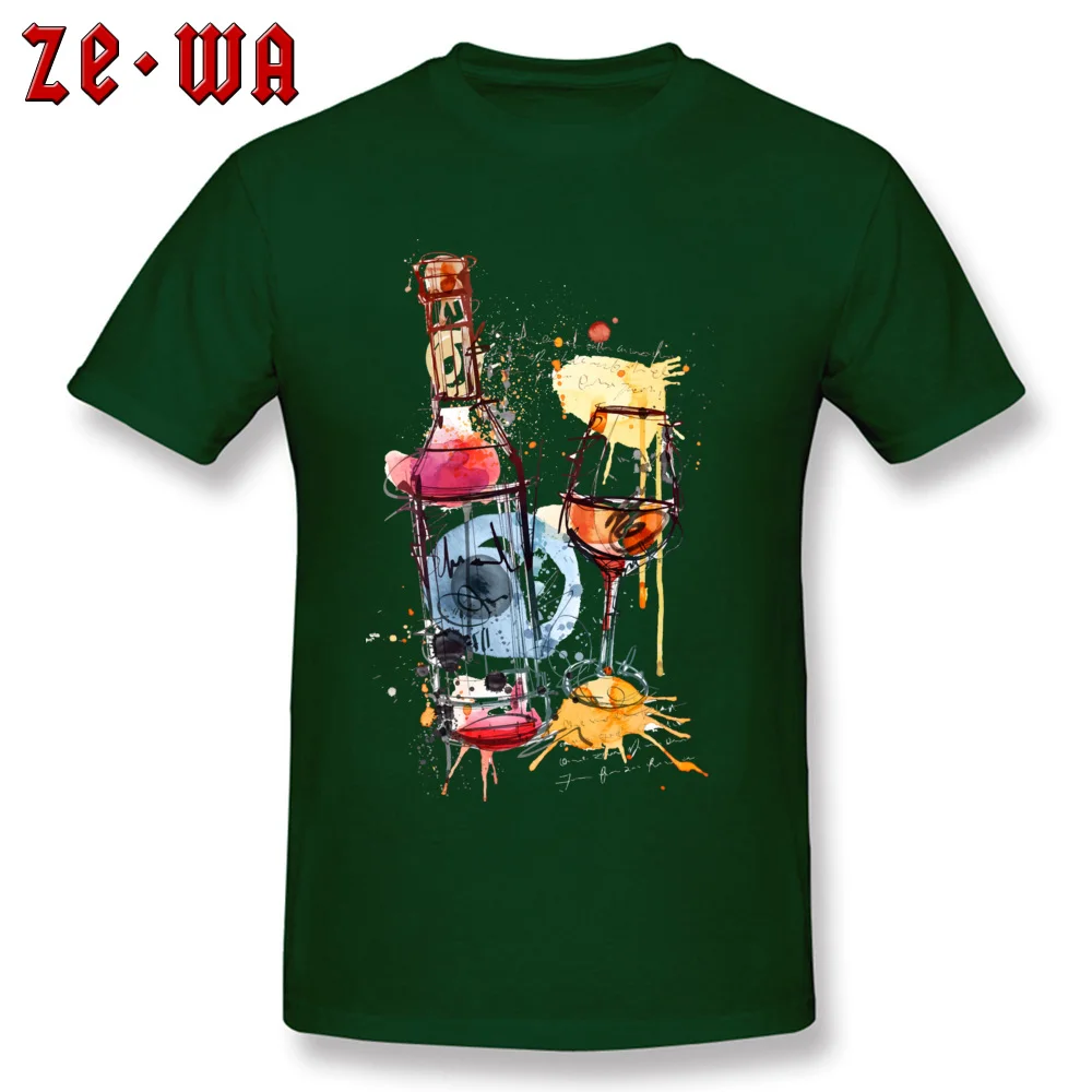Men 2018 New Geek Tops Shirt Crew Neck Summer All Cotton T-Shirt Street Short Sleeve red wine bottle201897Y Tee Shirt red wine bottle201897Y dark