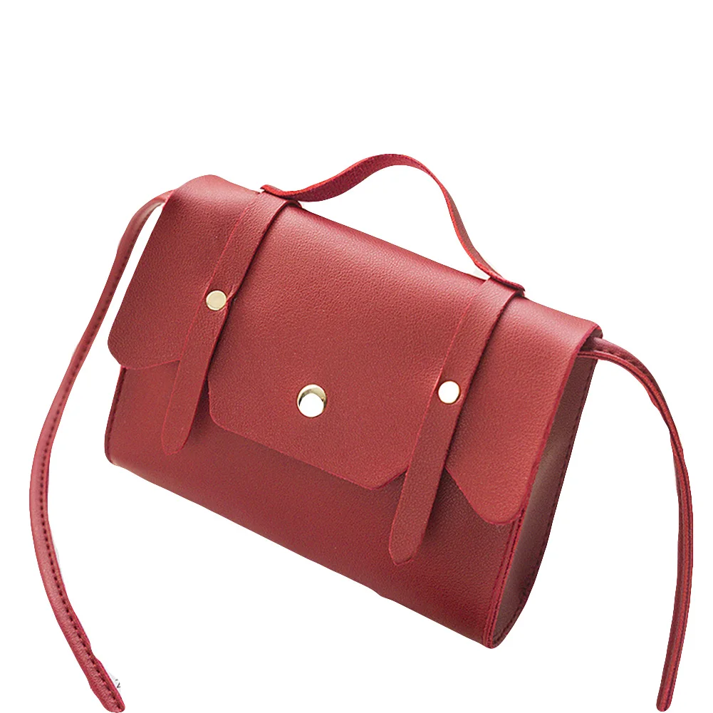 

Simple Flap Shoulder Pu Leather Bags Women Girls Hasp Pure Color Mini Messenger Crossbody Handbags