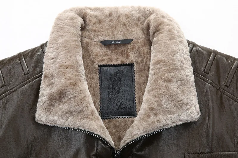 Кожаная куртка 10XL 9XL 8XL7XL новая пилотная кожаная коричневая черная Меховая из