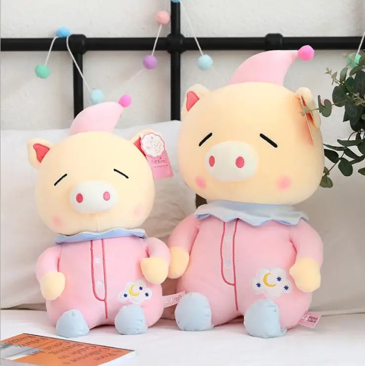 

25cm-55cm Height Large Plush Pig Doll Toy Kids Sleeping Back Cushion Cute Stuffed Elephant Baby Accompany Doll Xmas Gift