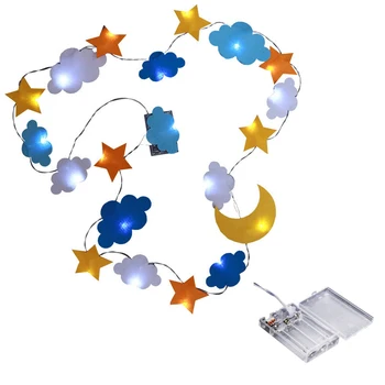 

LED Decorative Lamp Star Moon Cloud Decorative Light Nonwovens Holiday Kids Room Tent Decorative Lights