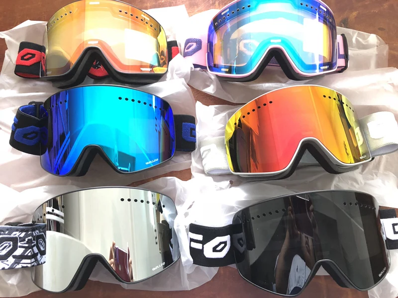 Gafas de esquí con magnético de doble capa lente polarizada esquí Anti-niebla UV400 Snowboard gafas de las mujeres de los hombres de esquí gafas caso
