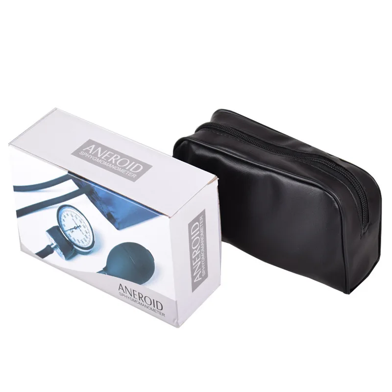 Manual medical blood pressure monitor strap stethoscope arm type blood pressure device aneroid sphygmomanometer +storage bag