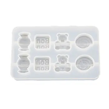 

DIY Cartoon Bear Candy Bottle Pendant Silicone Mold UV Resin Mold Jewelry Tools T4MD