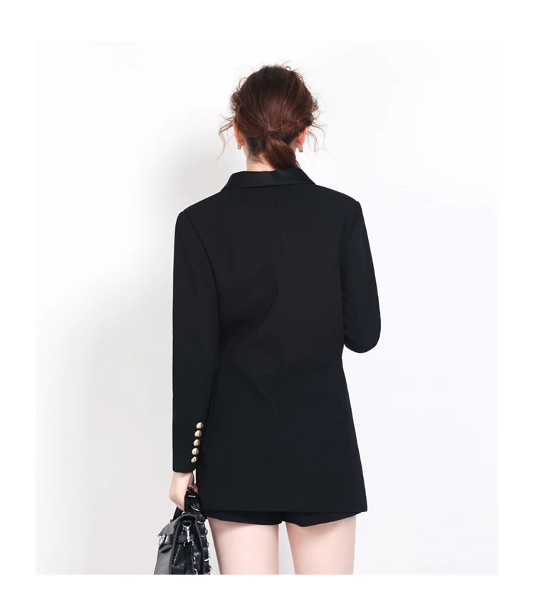 Блейзер Куртка пальто Львиная кнопка для женщин Тонкий Пиджаки для офисные женские туфли демисезонный Мода 2019 дизайн Элитный бренд