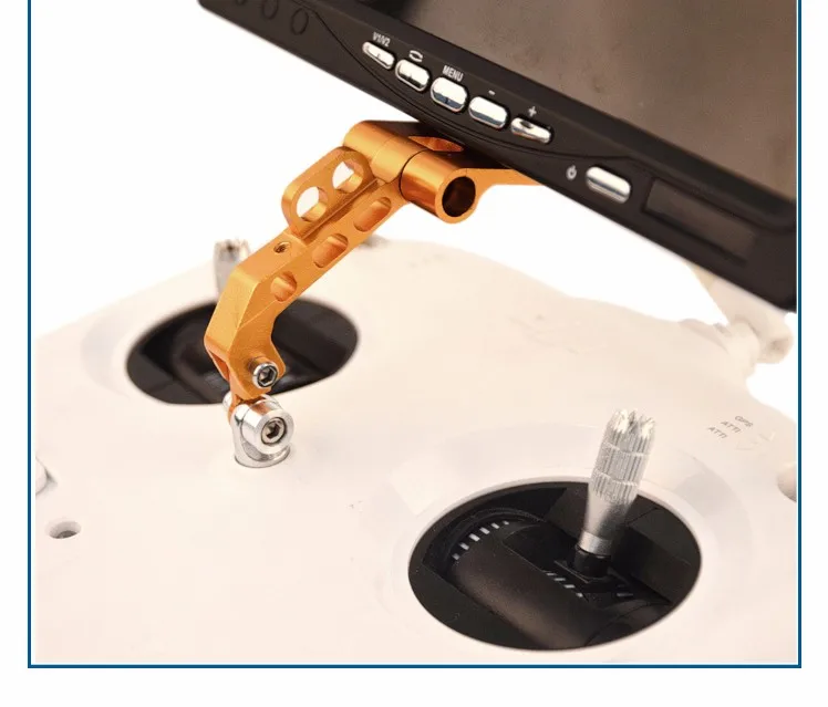 Universal FPV CNC LCD Monitor Mount Holder Bracket Support For DJI Phantom JR Transmitter Gold Silver Titanium Color+