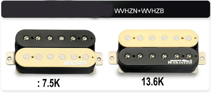 Гитарные звукосниматели, оригинальные звукосниматели Wilkinson Alnico V Humbucker, звукосниматели с одной катушкой, металлические звукосниматели rock, сделанные в Корее - Цвет: WHHBN and WHHBB