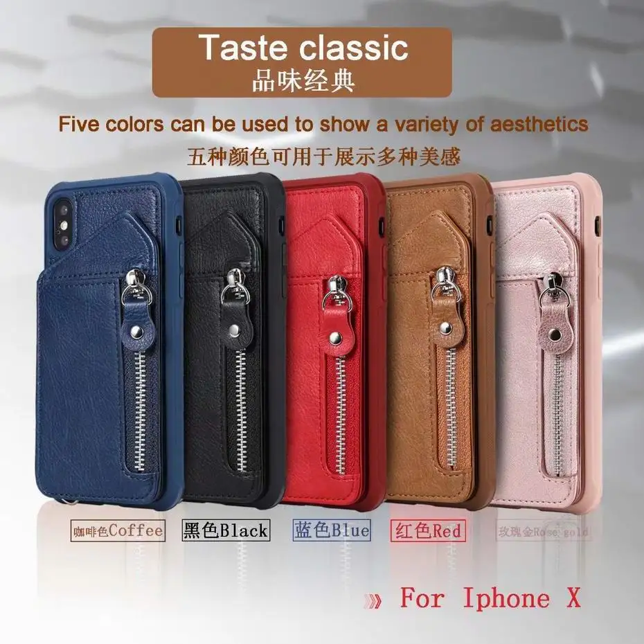 Роскошный кожаный чехол-кошелек на молнии для IPhone X, XS, MAX, XR, 5, 5S, SE, 8, 7, 6, 6s Plus, чехол с карманом для наличных карт, кожаный чехол-книжка, Fundas