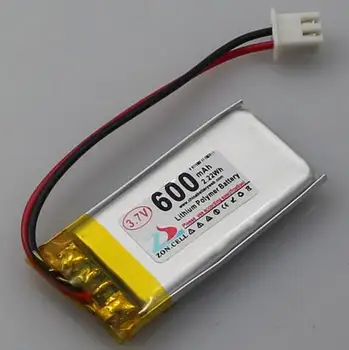 

Free shipping 2pcs/lot 3.7v 802035 600mAh lithium polymer rechargeable battery li-ion battery