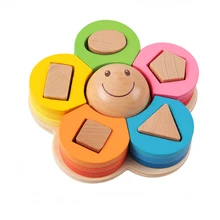 Новые детские Игрушечные лошадки Форма сортировки головоломки доска цветок геометрический вложенности укладчик маленьких деревянный Игрушечные лошадки для детей