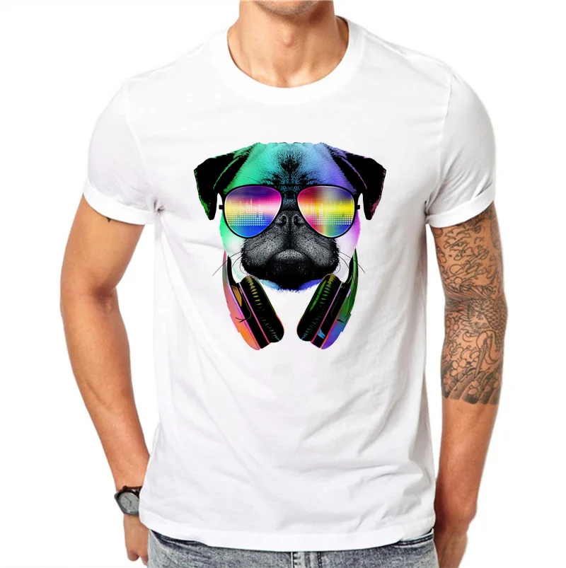 Футболка мужская летняя приталенная с наушниками 100% хлопок|fitted t shirts|t shirt menslim fit |