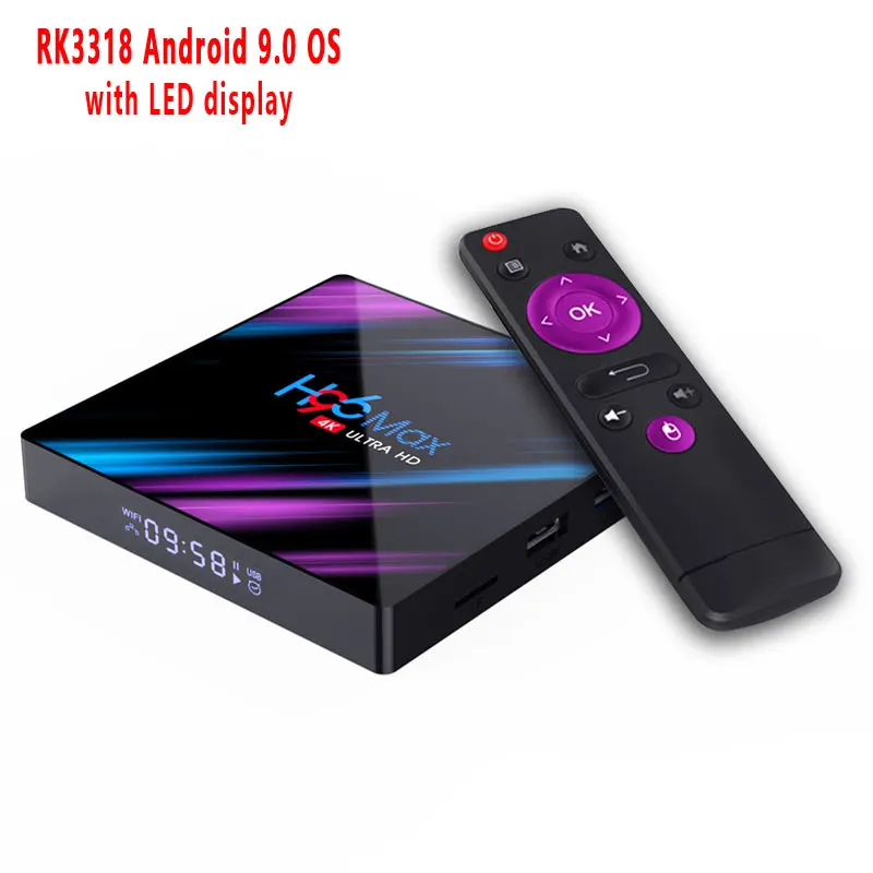 

Newest Android 9.0 TV Box H96 Max RK3318 Quad Core 4GB RAM 32GB ROM USB3.0 Smart Set Top Box 2.4G WIFI 4K Media Player PK T9