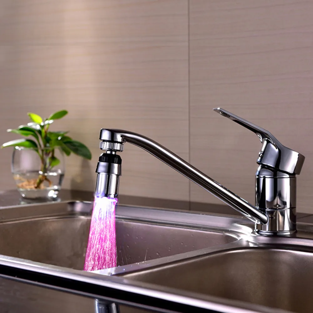 Светодиодный светильник для кухонной раковины с 7 видов цветов и сменой воды