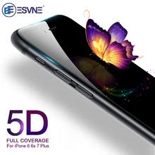 ESVNE 5D Tempered Glass for font b iphone b font 7 glass 6s plus Screen Protector