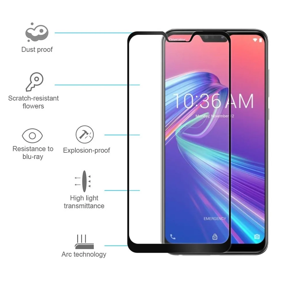 [2 упак.] HD Экран закаленное защитное Стекло asus zenfone max pro m2 zb631kl / zb633kl / стекло на асус зенфон макс м2 zb633kl / zb633kl Экран протектор Стекло на asus max pro m2 ZB631KL ZB633KL
