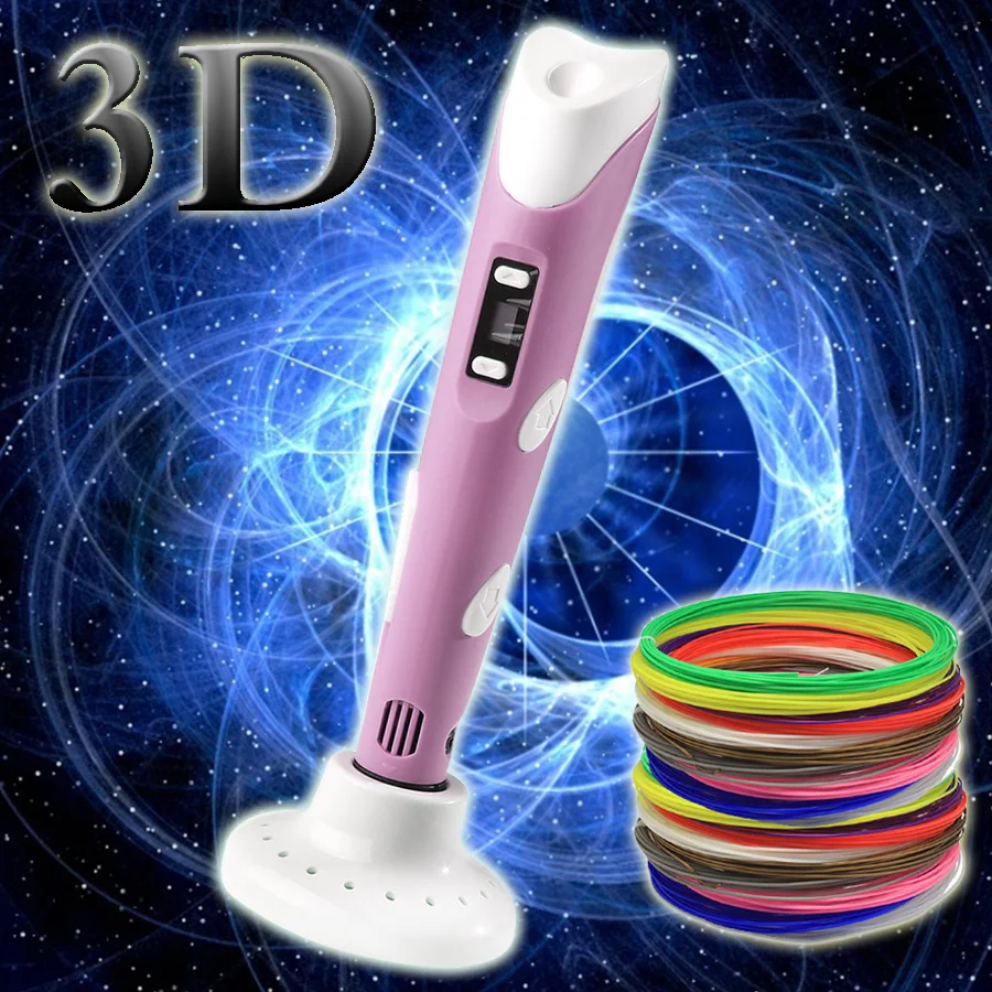 1 75mm ABS PLA DIY 3D Printing Pen LED LCD Screen 3D Pen Painting Pen Filament