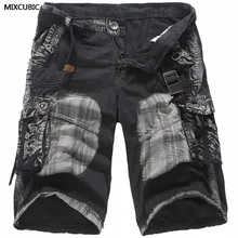 MIXCUBIC летний Европейский стиль камуфляж военные шорты мужские стирка Камуфляж Рабочие шорты для мужчин размер 29-38