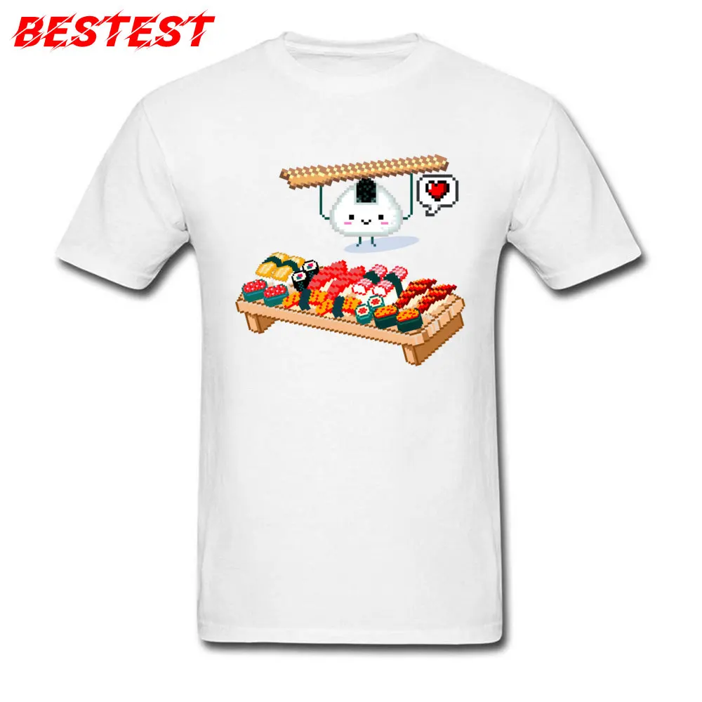 Kawaii Мужская футболка с рисунком суши 100% хлопок на заказ коротким рукавом мужские