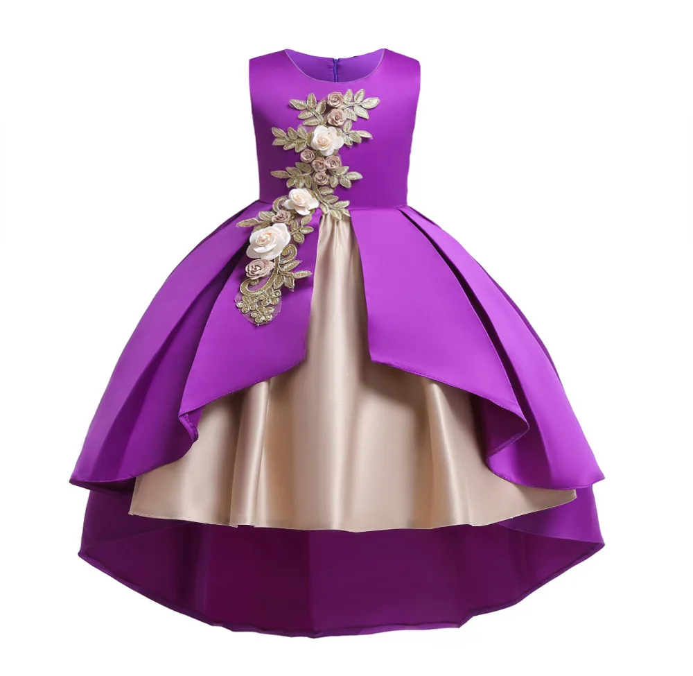; Лидер продаж; детское платье; Новинка года; фиолетовые платья с цветочным узором для девочек на свадьбу; вечерние платья принцессы для детей
