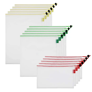 

15PCS Kitchen Food Sealing Storage Bag Reusable Refrigerator Fresh Bags Fruit Meat Ziplock Kitchen Organization Tools