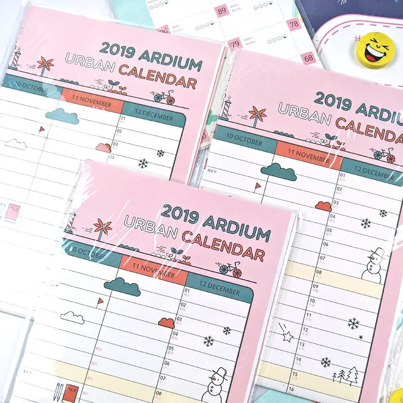 

Korea Creative Stationery 365 Days Calendar Schedule DIY Schedule Efficiency Manual Working Hours Office Learning Agenda 2019