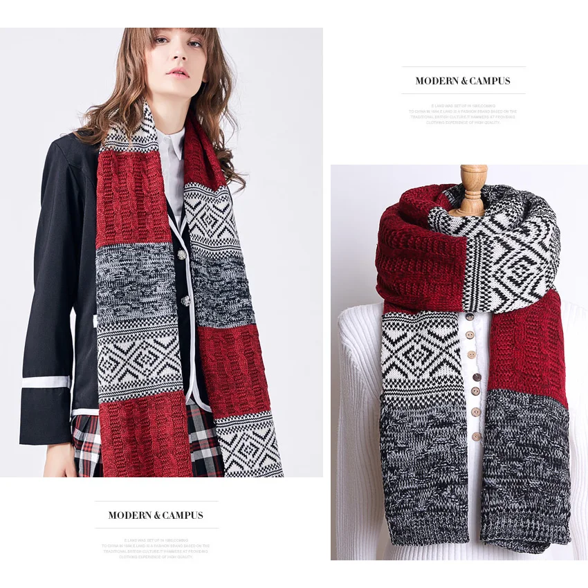VIANOSI Мода зима шарф женские шарфы Bufandas Mujer толстые теплые лоскутные Sjaal бренд Foulard Femme хиджаб