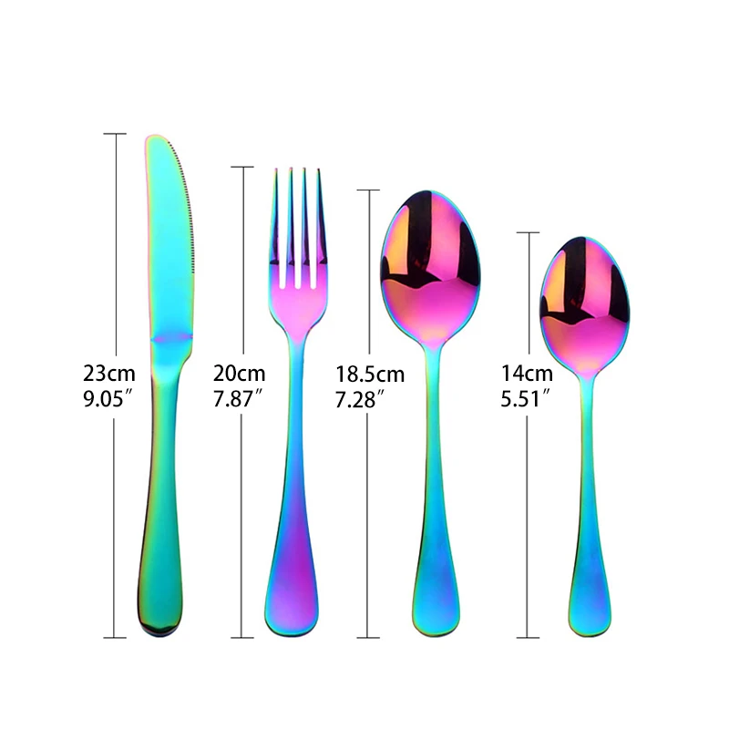 Rainbow knife fork set