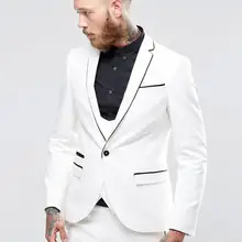 Новое поступление белые мужские вечерние Выходные туфли на выпускной бал Костюмы жениха Смокинги для женихов Groomsmen Свадебный Блейзер Костюмы(куртка+ Брюки для девочек+ жилет+ галстук) k: 1394