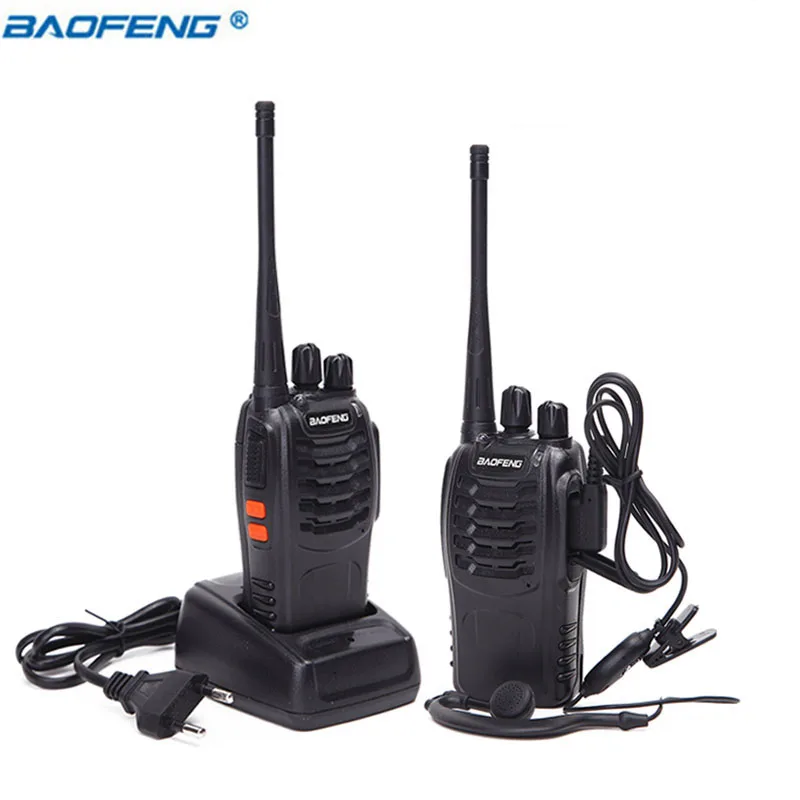 

2pcs/lot BAOFENG BF-888S Walkie talkie UHF Two way radio baofeng 888S UHF 400-470MHz 16CH Portable Transceiver with Earpiece