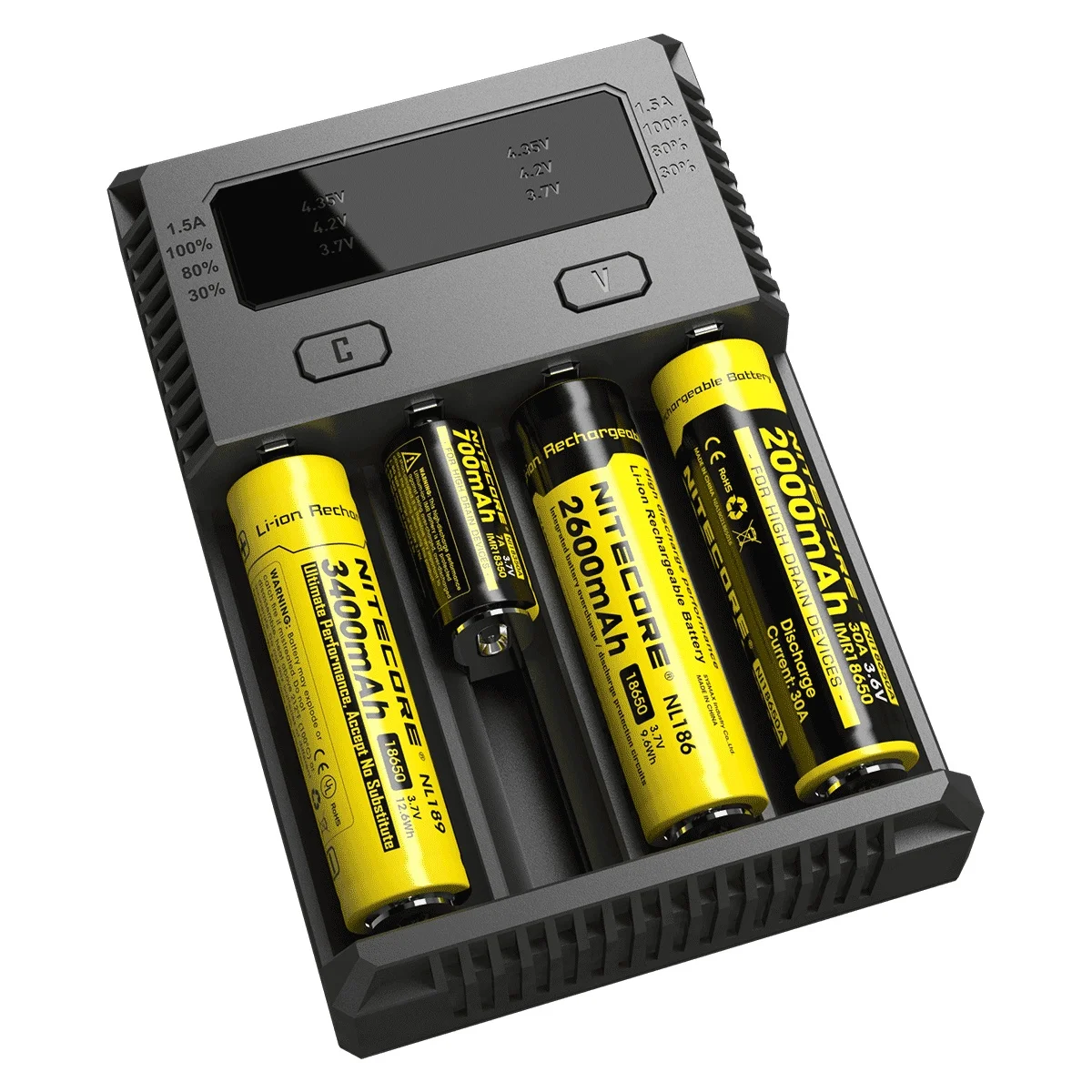 Nitecore I4 батарея автоматический выбор тока IntelliCharger IMR Ni-MH/Ni-CD Li-ion18650 16340 10440 AA AAA 14500 26650 18490