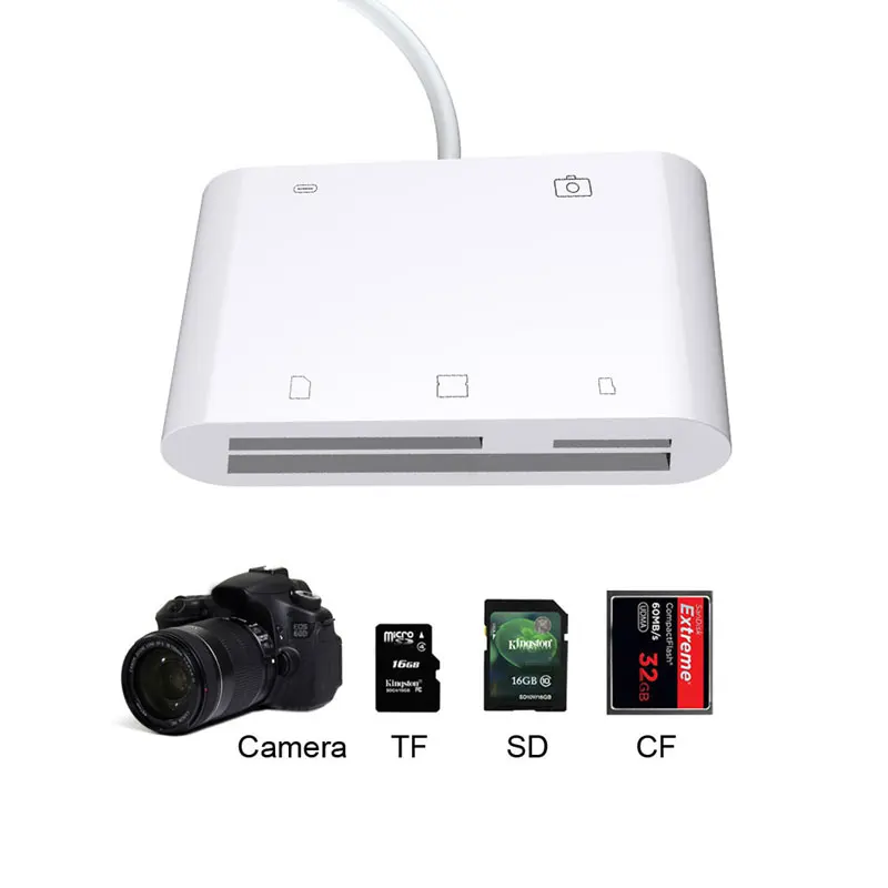 HOT-5in1 SD TF CF кард-ридер USB камера соединительный Комплект OTG кабель адаптер для iPhone X XS MAX XR 5 6 6S 7 8 Plus для iPad iOS