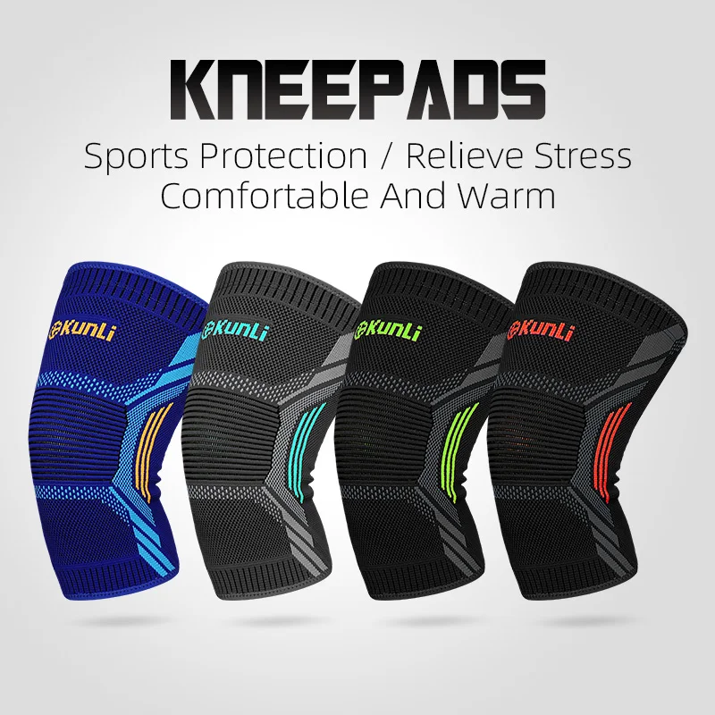 KUNLI  Kneepad sports safety Knee Pads Breathable warmth Training Elastic Knee basketball �Run Support knee protector 1pcs