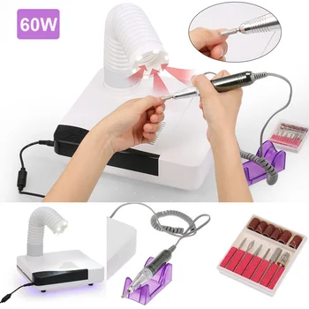

60W Electric Nail Drill Machine & Nail Dust Collector 4-In-1 Nail Tool Nail Dust Collection Trimming Equipment Manicure Tool