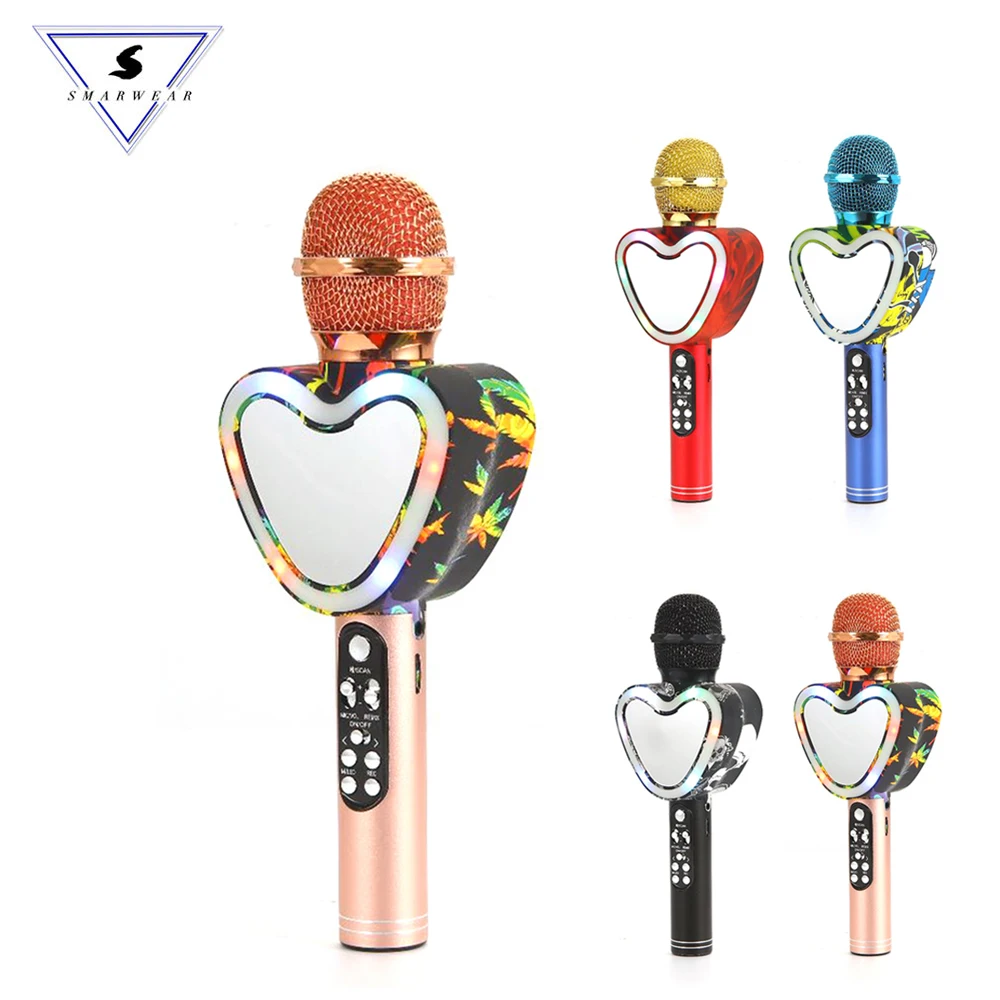 

Ssmarwear Q5 Wireless Bluetooth Karaoke Microphone Speaker Handheld Music Player MIC Smart Phone MINI KTV condenser Microphone