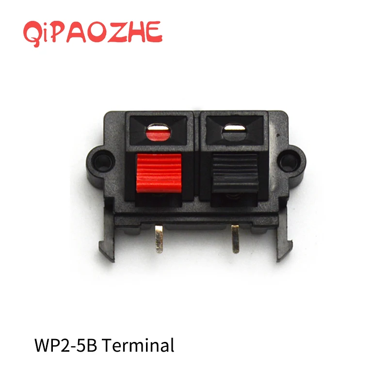 

2 Pcs Speaker Terminal Board Round 2 Way Spring Clip Binding Post Terminal Cup
