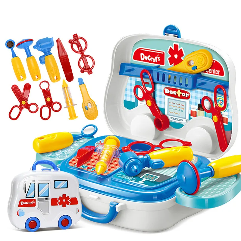 

Children Doctor Nurse Medical Equipment Pretend Play Set Educational Toy Kids Role Games Tools Accessories Portable Suitcase