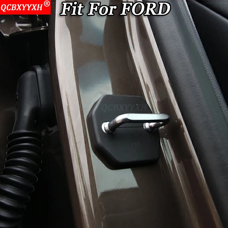 QCBXYYXH для Ford Focus Mondeo Kuga край Fiesta Everest Ecosport 04-18 4 шт./компл. автомобилей Дверные замки Защитная крышка авто аксессуары