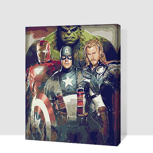MaHuaf-T016 The Avenger DIY oil painting by numbers Hand Painted 40x50cm Framed Acrylic Picture coloring by numbers 