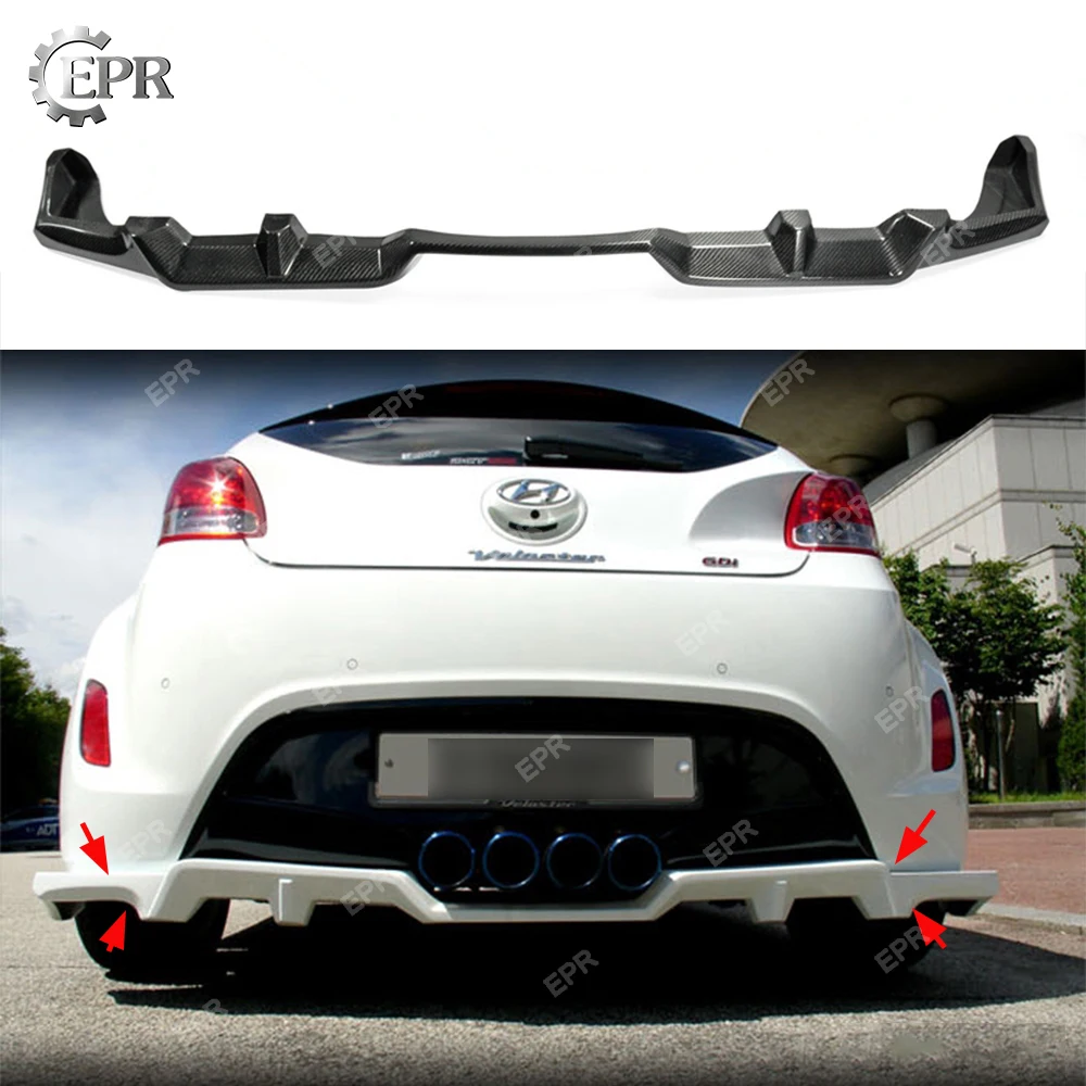УГЛЕРОДНЫЙ Задний диффузор для губ Hyundai Veloster Non Turbo C заводской стиль наборы тела