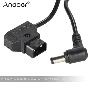 

113cm in Length D-Tap 2 Pin Male Connector to DC 5.5 * 2.5mm Plug Power Cord Cable for BMCC BMPC DSLR Rig Power Supply