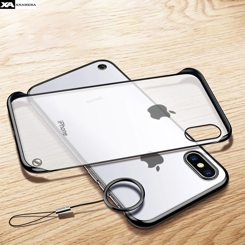 

Frameless Transparent Plating Phone Case For iPhone 11 Pro XS MAX XR X Fashion Ultra Thin Clear Hard Cover For iPhone 7 8 6 6S P