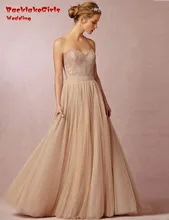 BacklakeGirls Elegant Custom Made A Line Bride Gown Applique Tulle Formal Long Wedding Dress 2017 Casamento Vestido De Noiva