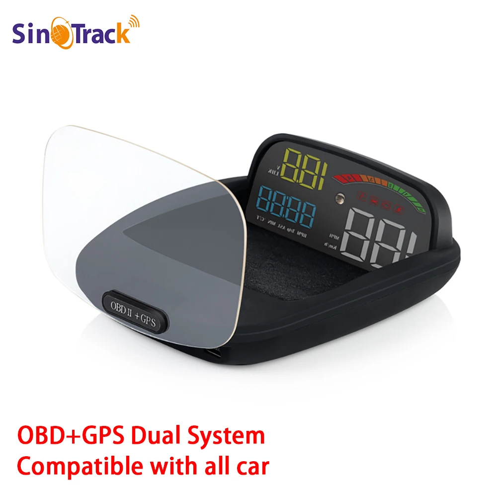 

New Car Hud Head Up Display OBD 2in1 GPS Speedometer OBDII On-board Computer Mileage Fuel Consumption Coolant Temp OBD2 All Car