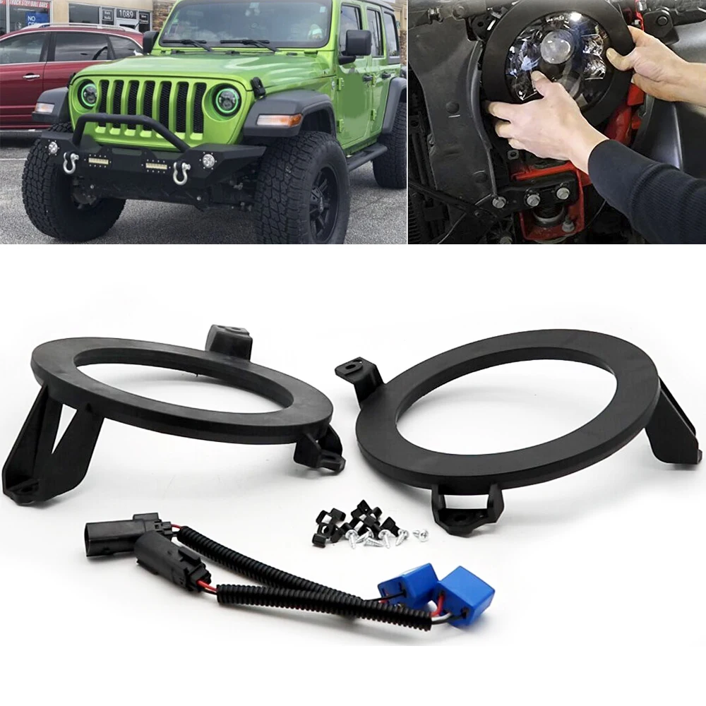 

Rustproof durable 7inch Headlight Mounting Brackets For 2018-2019 Jeep Wrangler JL 7 inch headlight Accessories