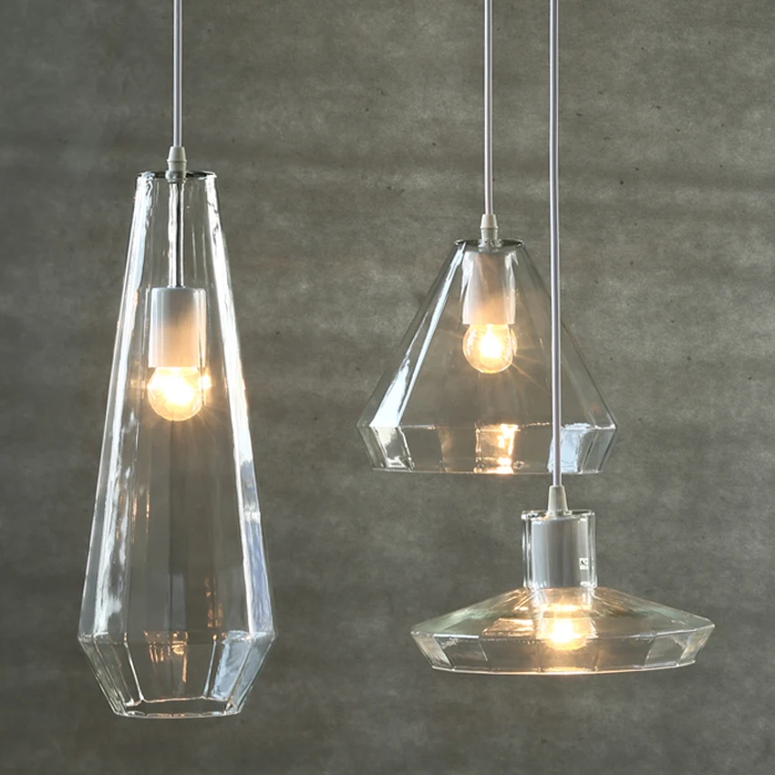Современная стеклянная Подвесная лампа в скандинавском стиле, 3 вида, прозрачная стеклянная навесная лампа для домашнего освещения, столовая, Подвесная лампа для бара, ресторана