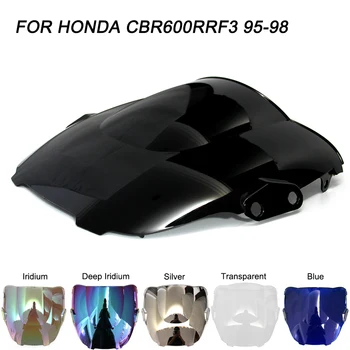 

Black Motorcycle Motorbike Windshield Double Bubble Windscreen Wind Deflectors Air Flow For Honda CBR600 F3 CBR 600 F3 1995-1998