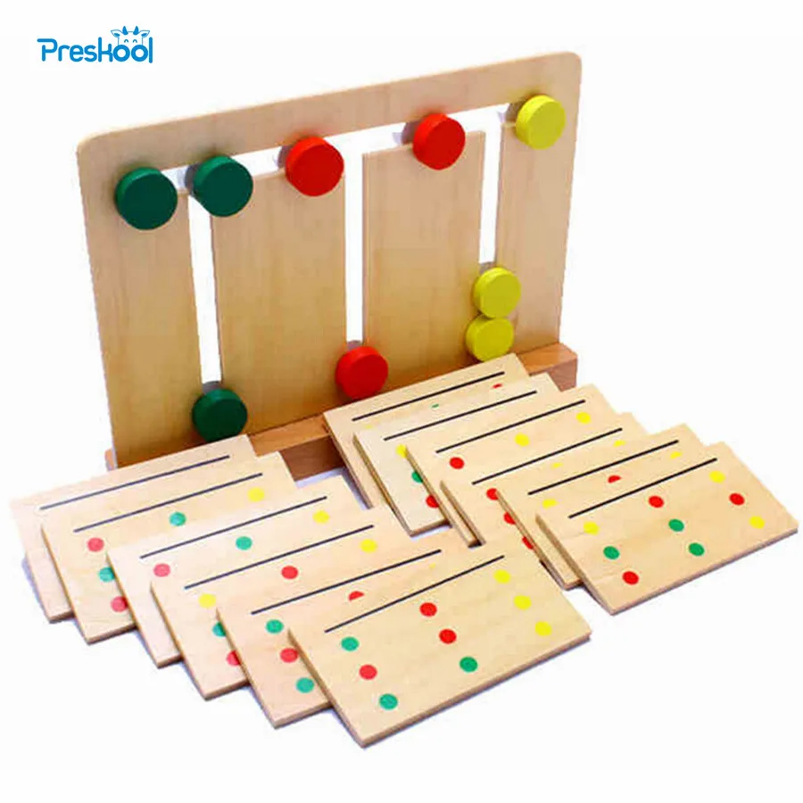 Детская игрушка Монтессори деревянная игрушка обучение три цвета Сортировка массив игра для раннего образования дошкольного обучения